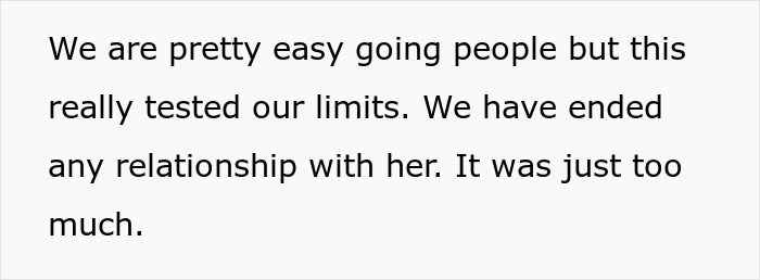 Text excerpt about an uninvited guest treating a wedding night like a sleepover causing the bride and groom to kick her out.