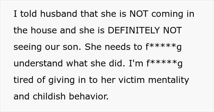 Text excerpt showing a woman confronting MIL after poisoning family dog and verbal attacks, leading to house ban.