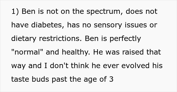 Text excerpt discussing a picky eater demanding brother’s in-laws change Christmas menu and receiving a reality check. Text excerpt discussing a picky eater demanding brother’s in-laws change Christmas menu and receiving a reality check.