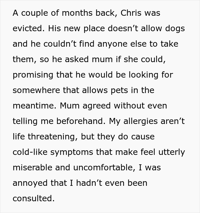 Text excerpt discussing family conflicts over childcare and living arrangements involving a 23-year-old moving out. Text excerpt discussing family conflicts over childcare and living arrangements involving a 23-year-old moving out.