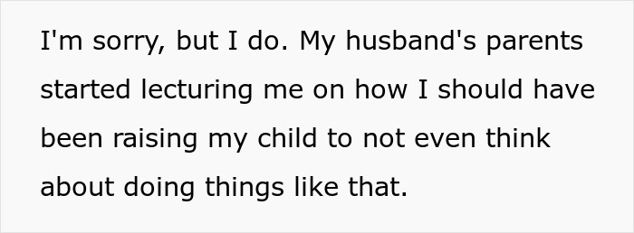 Alt text: Text about mom facing criticism from husband's parents for her <a href=