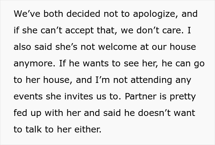 Text excerpt discussing conflict with a toxic mother-in-law during a casual Christmas hosted by a woman. Text excerpt discussing conflict with a toxic mother-in-law during a casual Christmas hosted by a woman.