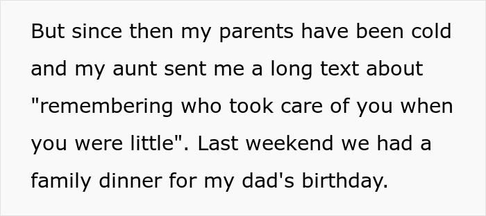 Text excerpt from a family story about caring for an autistic brother and facing demands from entitled parents. Text excerpt from a family story about caring for an autistic brother and facing demands from entitled parents.