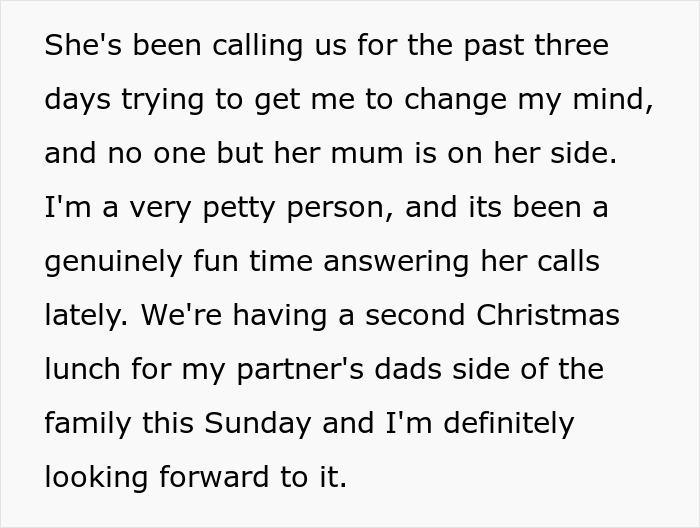 Text passage describing a woman upset over son’s partner coming without a gift after she asked to avoid tacky little trinkets. Text passage describing a woman upset over son’s partner coming without a gift after she asked to avoid tacky little trinkets.