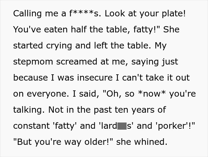 Screenshot of a text conversation showing a heated argument involving insults and emotional reactions between family members. Screenshot of a text conversation showing a heated argument involving insults and emotional reactions between family members.