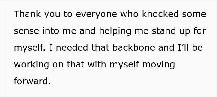 Text message screenshot discussing personal growth after putting coworker on blast on social media and facing consequences.