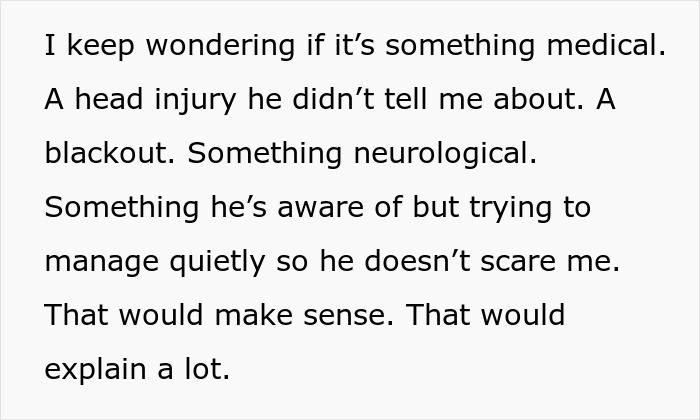 Text excerpt about a woman worried her boyfriend doesn't remember her, get him to a doctor plea, concerned partner. Text excerpt about a woman worried her boyfriend doesn't remember her, get him to a doctor plea, concerned partner.