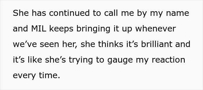 Text excerpt about MIL teaching toddler to call mother by first name, highlighting family dynamics and reactions. Text excerpt about MIL teaching toddler to call mother by first name, highlighting family dynamics and reactions.
