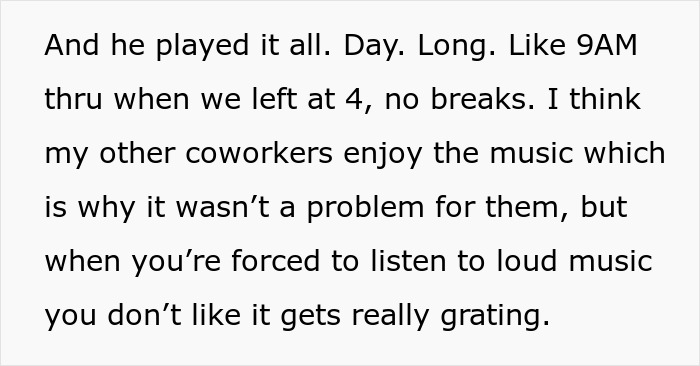 Office worker refuses to stop blasting Christmas music all day, causing a coworker to freak out and rage quit.
