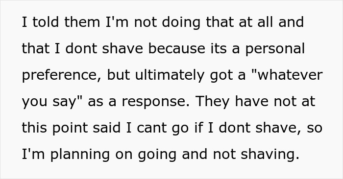 Woman refuses to shave hairy armpits despite bride and groom's discomfort at personal insult over grooming choice Woman refuses to shave hairy armpits despite bride and groom's discomfort at personal insult over grooming choice