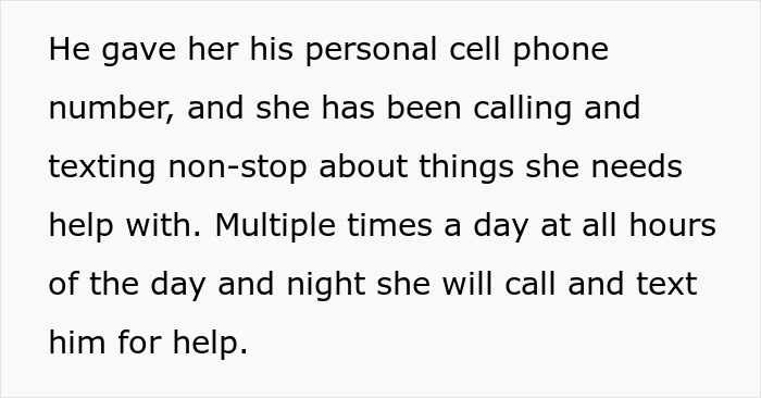 Text about woman refusing to be a third wheel in her marriage due to husband's work-wife calling and texting nonstop.