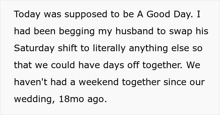 Text describing couple’s first free Saturday turning sour as husband chooses best mate over wife again. Text describing couple’s first free Saturday turning sour as husband chooses best mate over wife again.