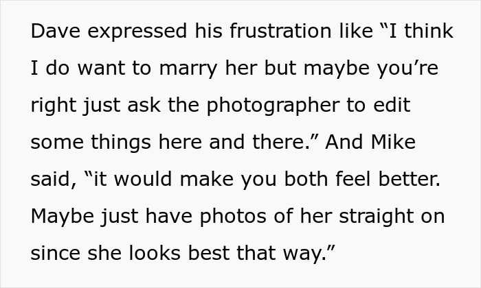 Text message conversation revealing fiancé’s concerns about wedding photos and appearance worries before the event. Text message conversation revealing fiancé’s concerns about wedding photos and appearance worries before the event.