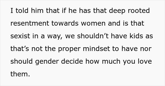 Text about woman confronting boyfriend’s sexist comment on kids and rejecting love based on gender, highlighting future kids concerns. Text about woman confronting boyfriend’s sexist comment on kids and rejecting love based on gender, highlighting future kids concerns.