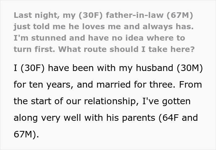 Woman shocked by father-in-law&rsquo;s unexpected love confession, feeling lost after he asks her to keep it secret.