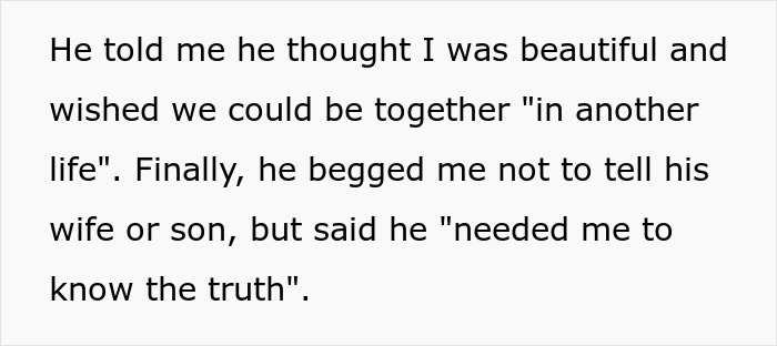 Woman shocked by FIL's unexpected love confession, feeling lost after he asks her not to tell his family.