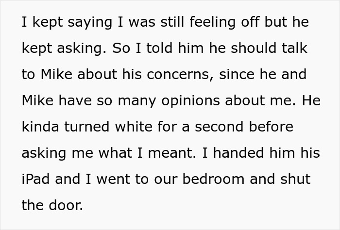 Text excerpt showing a woman discovering secret texts from fiancé complaining about her appearance before their wedding. Text excerpt showing a woman discovering secret texts from fiancé complaining about her appearance before their wedding.