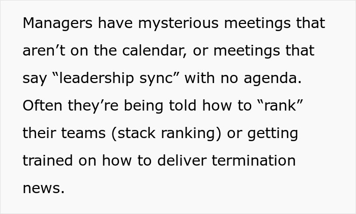 ALT text: Managers holding secretive meetings with unclear agendas, indicating subtle red flags that mean your job is not safe.