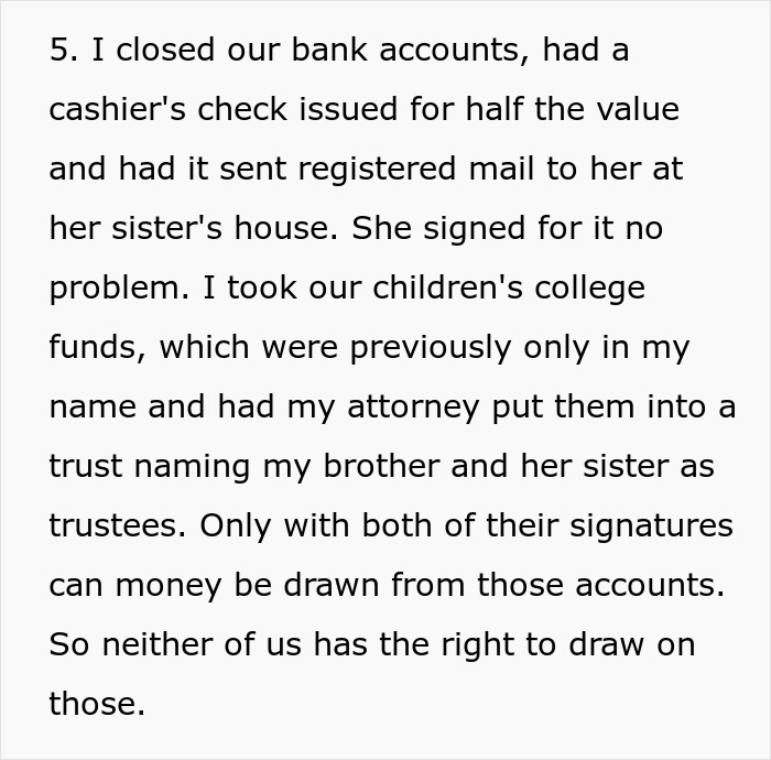 Text excerpt from a divorce case highlighting phone dependence affecting family trust and financial decisions.