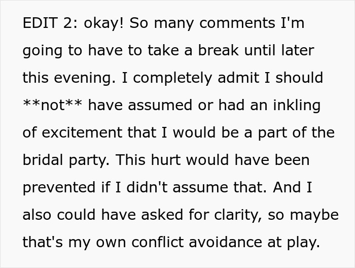 Text excerpt from a personal story reflecting pain and clarity during a wedding dress shopping trip.