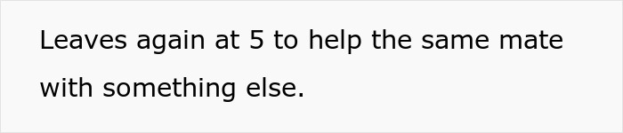 Text message on a white background reading Leaves again at 5 to help the same mate, reflecting couple’s first free Saturday tensions. Text message on a white background reading Leaves again at 5 to help the same mate, reflecting couple’s first free Saturday tensions.