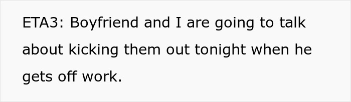 Text update showing woman tries to help her brother and his wife, facing entitled behavior, discussing next steps with boyfriend.