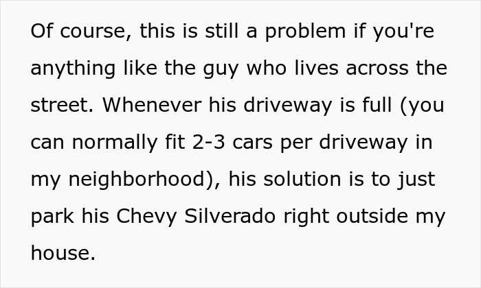 Text describing a rude guy blocking a fire hydrant and driveway, leading a neighbor to call the cops. Text describing a rude guy blocking a fire hydrant and driveway, leading a neighbor to call the cops.