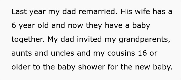 Text discussing a dad cutting off late wife’s family for years, then demanding they welcome his new baby. Text discussing a dad cutting off late wife’s family for years, then demanding they welcome his new baby.