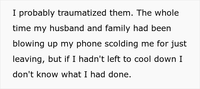 Alt text: Mom runs away from her 3 kids on Christmas feeling overwhelmed and needing a break to cool down.