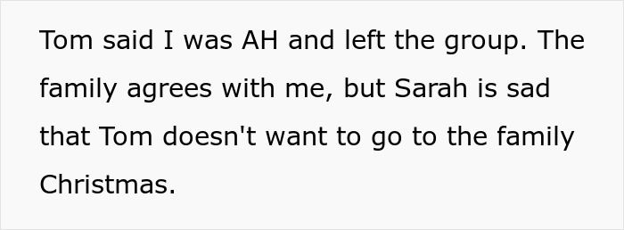 Text message conversation about a picky eater causing issues and a family Christmas menu conflict. Text message conversation about a picky eater causing issues and a family Christmas menu conflict.