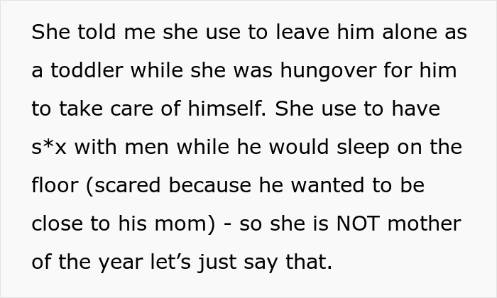 Text excerpt discussing a husband who won’t stand up to his mother, causing wife to consider walking away.