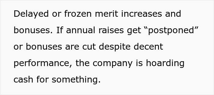 Delayed or frozen merit increases and bonuses as subtle red flags that mean your job is actually not safe at all.