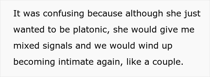 Text excerpt from a woman explaining confusion in a relationship due to mixed signals and intimacy struggles. Text excerpt from a woman explaining confusion in a relationship due to mixed signals and intimacy struggles.