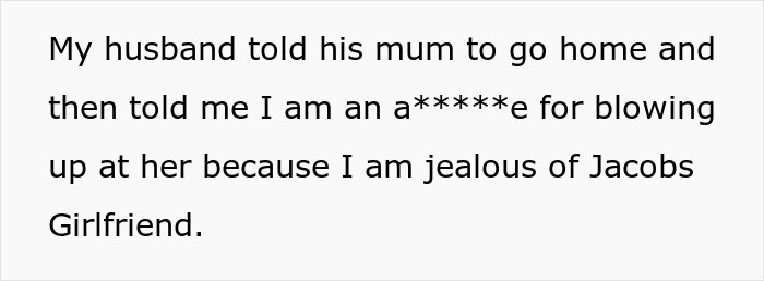 Text about a person expressing repressed rage at their mother-in-law after a family conflict involving jealousy.