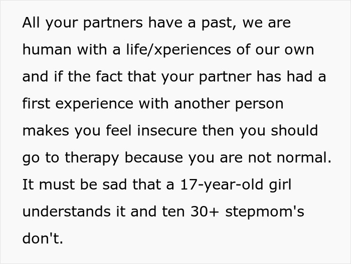 Text excerpt about insecurity and stepmother's attitude, highlighting teen's perspective on family dynamics and stepmom issues. Text excerpt about insecurity and stepmother's attitude, highlighting teen's perspective on family dynamics and stepmom issues.