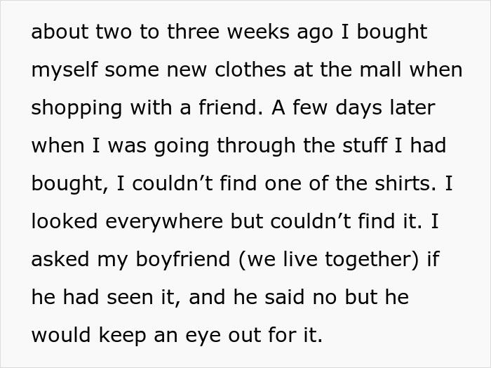 Woman confused about Christmas gifts from boyfriend, receiving exact items that went missing earlier at home.