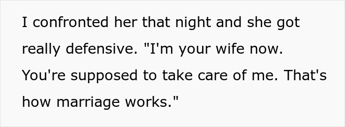Alt text: A text excerpt showing a husband confronting his wife who treats him like an ATM machine in their troubled marriage. Alt text: A text excerpt showing a husband confronting his wife who treats him like an ATM machine in their troubled marriage.