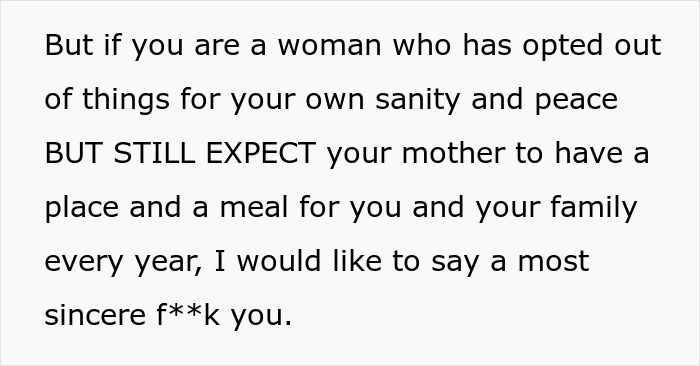 Text criticizing adults who claim feminism but leave the labor of Christmas preparations to moms, highlighting feminist expectations. Text criticizing adults who claim feminism but leave the labor of Christmas preparations to moms, highlighting feminist expectations.