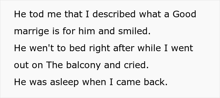 Text showing a woman describing how her marriage fell apart within two weeks after her husband ruined their wedding. Text showing a woman describing how her marriage fell apart within two weeks after her husband ruined their wedding.
