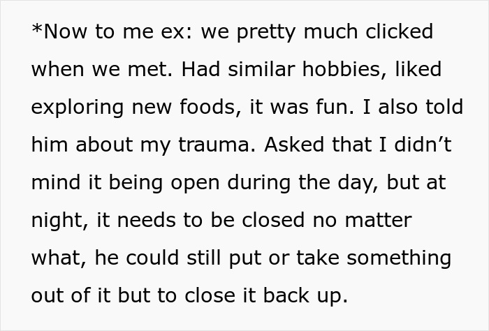 Text post describing a guy’s girlfriend insisting on closing her closet door, leading to a public clapback. Text post describing a guy’s girlfriend insisting on closing her closet door, leading to a public clapback.