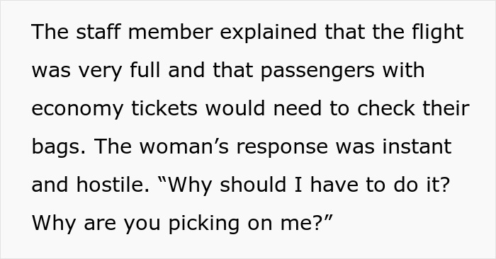 Airline worker explaining luggage policy to hostile British woman, who reacts angrily and causes distress. Airline worker explaining luggage policy to hostile British woman, who reacts angrily and causes distress.