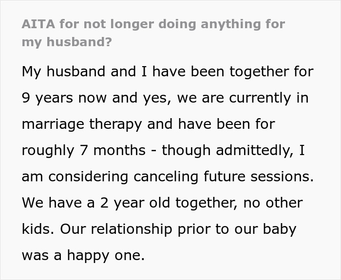 Text post about marriage struggles with stay-at-home-mom dumping chores and child care after being called lazy by husband.