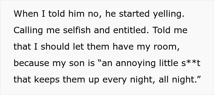 Screenshot of a text about a woman facing entitled behavior from her brother after trying to help him and his wife.