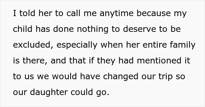 Text discussing a mom upset about a Disney trip planned by dad and stepmom excluding her and her 9-year-old daughter. Text discussing a mom upset about a Disney trip planned by dad and stepmom excluding her and her 9-year-old daughter.