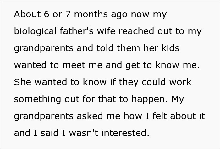 Refusing to establish relationship with fathers and their kids, expressing disinterest in meeting or connecting. Refusing to establish relationship with fathers and their kids, expressing disinterest in meeting or connecting.