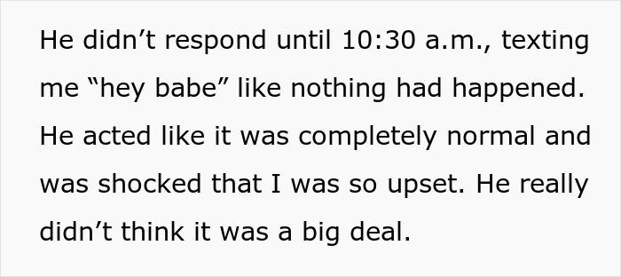 Text excerpt showing a woman upset after her boyfriend abandons her and newborn, highlighting relationship struggles.