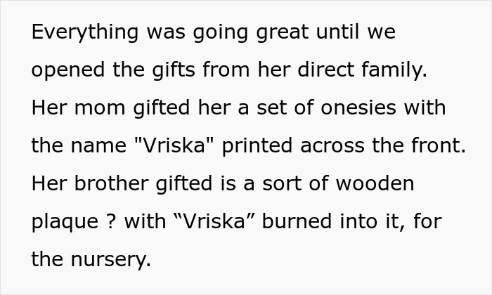 Alt text: Parents conflict over newborn's bizarre name Vriska, escalating real tragedigh in family gift controversy.