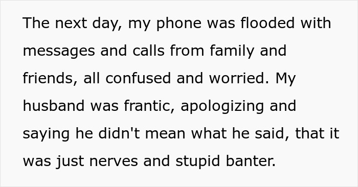 Text describing a couple split at altar after bride overhears groom's unexpected revelations, showing emotional distress and seeking support.