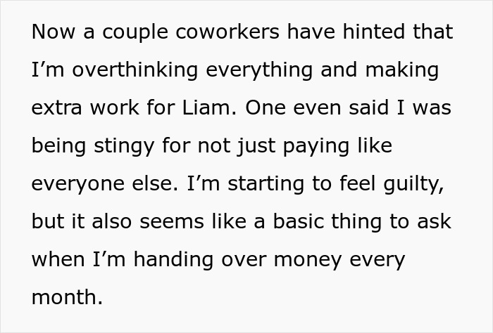 Text excerpt discussing overthinking payment issues and feeling guilty about not paying without receipts from a shady fund manager. Text excerpt discussing overthinking payment issues and feeling guilty about not paying without receipts from a shady fund manager.