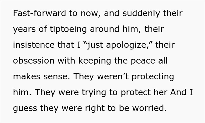 Text excerpt from a woman clapping back at her BIL tearing down her brother during Thanksgiving dinner conversation. Text excerpt from a woman clapping back at her BIL tearing down her brother during Thanksgiving dinner conversation.